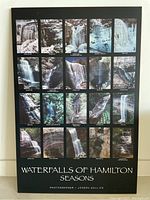 Front view of the laminated waterfall poster showing 16 waterfall images with