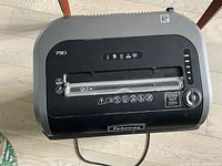 Top view of Fellows 79Ci shredder showing controls and paper slot