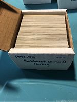 Original box containing the full set of hockey cards, labeled '1991-92 Parkhurst Series 1 Hockey'