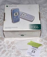 Original Sony Ericsson T306 cellphone box showing the phone image and model number.