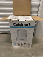 Original box of the Cuisinart Ice Cream Maker showing brand and image of the product