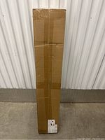Box containing single reclaimed wood floating shelf, 4FT size, rustic natural finish.