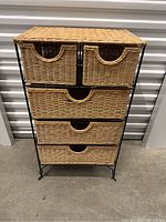 Full front view showing five drawers and metal frame