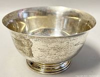 Front side view showing bowl shape and light external tarnishing