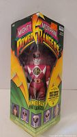 Front view of the factory sealed Pink Ranger action figure packaging, highlighting overall condition and box graphics.