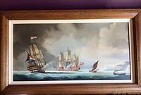 Full frontal view of the painting and frame