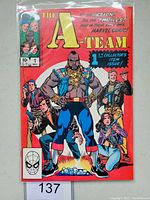 Front cover of The A-Team #1 comic book showing the main characters and Marvel branding.
