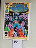 Front cover of Transformers The Movie #1 Marvel comic book showing main characters and title.