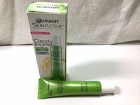 Garnier Skin Active Clearly Brighter Corrector tube with its original box, showing front product labeling.