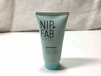 Front view of the NIP+FAB Soften Kale Fix Clay Mask tube showing brand and product name.