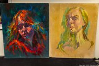 Two portrait paintings side by side