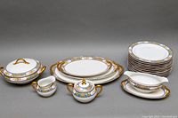 Full set of Limoges France Vignaud bone china including serving pieces and dinner plates