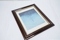 Full view of the framed art print showing the entire image and frame from an angle.