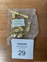 10 Provo gold plated banana plugs still in original plastic packaging, showing label indicating model A269G and quantity 10 pieces.