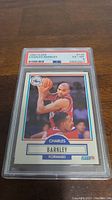 Photo of the 1990 Fleer Charles Barkley basketball card graded PSA 6 showing front of card and PSA label.