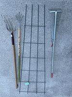 Full view of all four items showing relative size and condition against concrete background