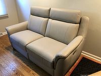 Front-left angle view showing two seats and headrests