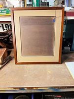 Front view of the framed Declaration of Independence replica, showing wooden frame and matting.