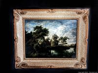 Front view of entire painting in gilt wood frame