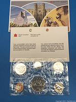 Sealed proof like Canadian coin set from 1982 in original cellophane and Royal Canadian Mint envelope showing coin faces.