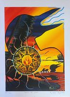 Front photo showing the full lithograph print with vibrant colors and signed edition number.