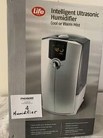 Box of Life brand Intelligent Ultrasonic Humidifier with key features and branding
