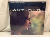Front cover gatefold of Joan Baez In Concert Part 2 featuring side profile of Joan Baez.