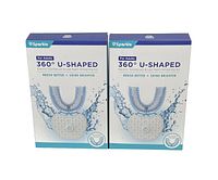 Two boxed Sparkle 360° U-Shaped Electric Toothbrush and Teeth Whitening Kits side by side.