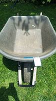 Top view of the gray resin tray showing wear and scratches