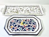 Both ceramic items together showing full designs and overall condition.