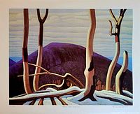 Frontal view of the lithograph print 'Above Lake Superior' showing the full image and wide white borders, including artist signature, title, and edition number.