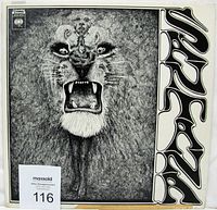 Front cover of Santana self titled LP with roaring lion illustration and large band name