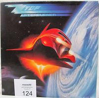 Front cover of ZZ Top Afterburner vinyl LP album showing the full space-themed artwork and title