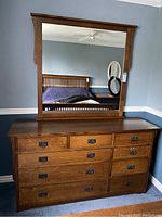 Front view of dresser and mirror
