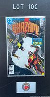 Photo of Shazam! The New Beginning #2 comic book from 1987 in protective bag and board with visible cover art featuring Black Adam and Shazam