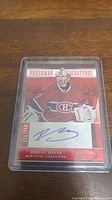 Clear image of Robert Mayer Freshman Signatures hockey card, showing autograph and player in Montreal Canadiens uniform.