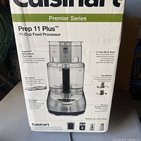 Box front showing Cuisinart Prep 11 Plus 11-Cup Food Processor with features description