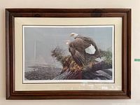 Full front view of framed Robert Bateman eagle print
