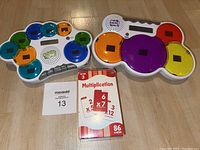 Math Slam and Multiplication Slam electronic games with multiplication flash cards in original box