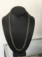 Full view of the 24 inch sterling silver chain necklace displayed on a black necklace bust.