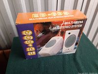 Stereo system box showing model number FB-693 and image of speakers.