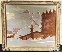 Full view of pastel painting and frame