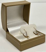 Pair of earrings in gold-tone hinged jewelry box