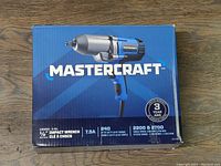 Photo of the MasterCraft electric impact wrench packaging showing product image and brand logo.
