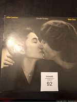 Front cover of the Double Fantasy album showing John Lennon and Yoko Ono kissing.