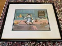 Front view of framed cel signed by Joe Barbera