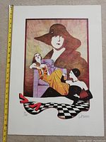 Full view of the signed and numbered print showing the entire artwork with measuring tape showing about 25.5 inches tall.