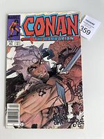 Photo of the front cover of Conan the Barbarian comic issue #127 showing the artwork and price.