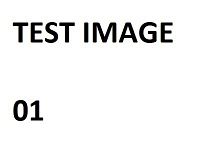 Photo of image labeled 'TEST IMAGE 01' with black text on white background.