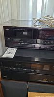 NEC Dual Stereo Cassette Deck K 510 on top of NEC AVR 1000E receiver